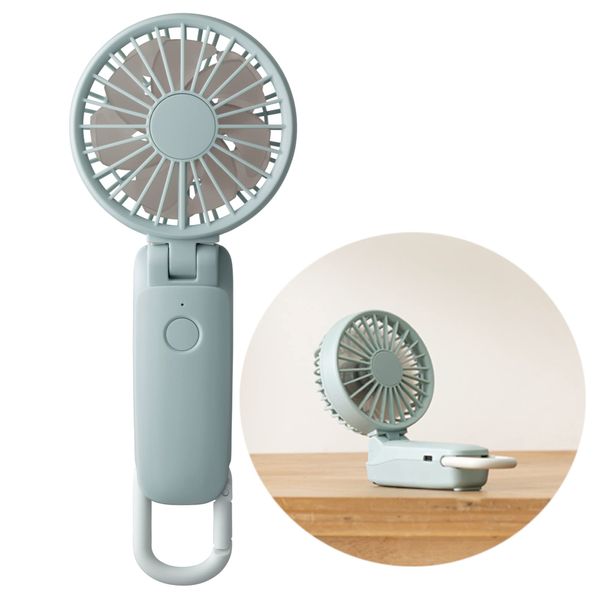 RHYTHM 9ZF036RH04 2024 Handy Fan, Neck Mount, Silent, USB Rechargeable, Powerful, Low Even Cool, DC Motor, Double Inverted Fan, Carabiner, Small, Portable Fan, Also Can Be Used As Desktop Fan, Silky