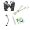 Sterilized Piercing Kit Surgical Steel Barbell Ring 16G Forceps Needle Gloves