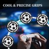 PlayRealm NO Falling Off Thumbstick Extender x 2 & Thumb Grip x 4 for PS5 & PS4 Controller (Soccer)