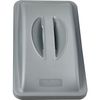 Solid Recycling Lid w/Handle for Slim Trash Can Gray