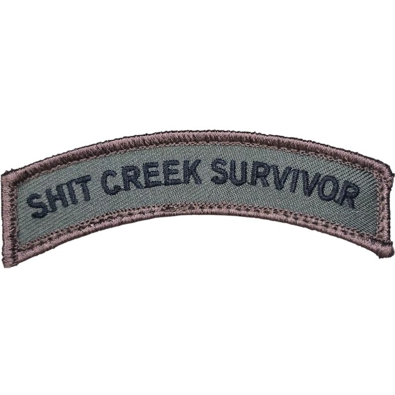 SH#T CREEK SURVIVOR NAME TAG ROCKER ARC TAB ARMY HOOK FOREST TACTICAL ...