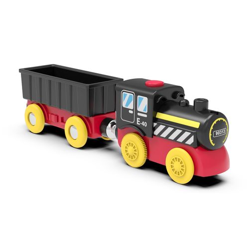 Battery Operated Locomotive Train, Magnetic Train Toy for Wooden Tracks, Motorized Train Compatible with Thomas, Brio, Chuggington, Melissa & Doug