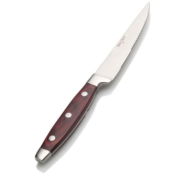 Bon Chef Elegant Steak Knife w/Pakka Wood Handle