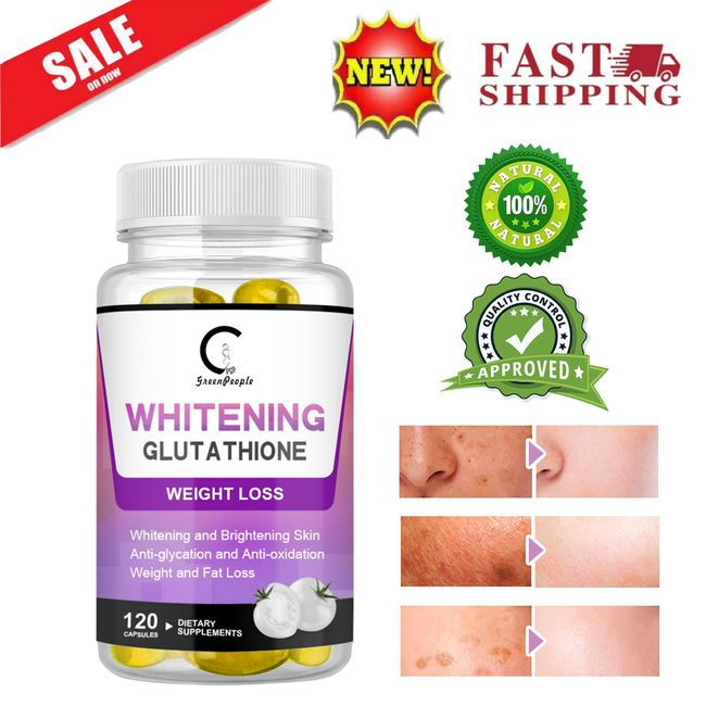 Best Glutathione Skin Whitening Pills Natural Anti Aging Supplement - 120 Pills