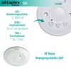 Oktaplex Ida Ceiling Motion Sensor Flat 360° High Frequency Sensor 2-16 m Range 230 V Presence Detector White with Twilight Sensor