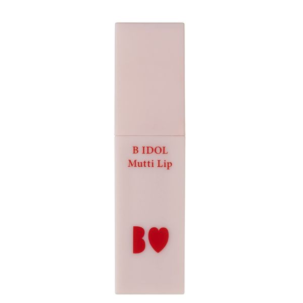 B IDOL Mutchi Lip 02 Fuchuchi Red 0.1 oz (4.5 g), New Classic, Matte, Tint, Clouds, Moisturizing, Coloring, Contains Vegetable Oil