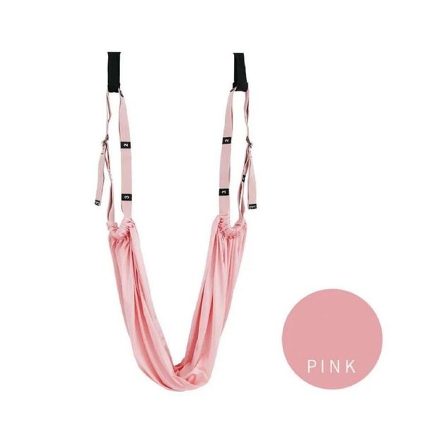 Flying Yoga Straps Adjustable Aerial Yoga Straps Hammock Swing One Word Horse Stretch Anti Gravity Inversion Ballet Gym Flexibility Trainer, [02] pink