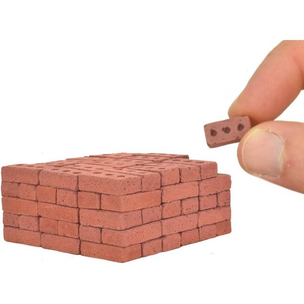 Acacia Grove Real Mini Red Bricks, 1/12 Scale (100 Pack)