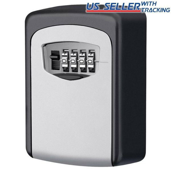 4 Digit Combination Lock Box Wall Mount Security Safe XL Large 6 Key Waterproof