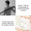 Exfoliating Washcloth [Made in Japan] Extra Long Exfoliating Towel Special Texture Makes Fluffy Foam Lather, Back Scrubber, Dead Skin Cell Remover, Loofah for Women and Men (Black)
