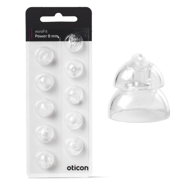 Oticon 8mm POWER MiniFit domes (2 Packs-20 domes) by Oticon