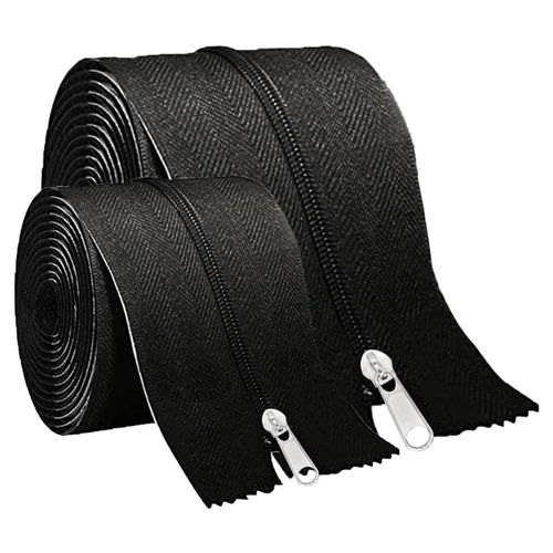 HOMEANING 2PCS 3 inch x 7 ft Black Heavy Duty Zipper for Tarp, Wall, Rust-Resistant and Waterproof, Double-Side Indoor Outdoor Dust Barriers Peel, Excellent Air Tightness