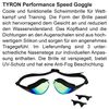 Tyron Performance Predator Swimming Goggles (Black/Metallic)