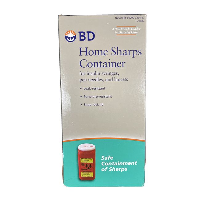 BD Home Sharps Container For Insulin Syringes, Pen Needles And Lancets - New c2