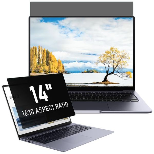 LAMA Blickschutzfolie 14 Zoll Seitenverhältnis 16:10 für Laptop, Sichtschutzfolie Abnehmbarer Sichtschutz Displayschutz, Blickschutzfilter Sichtschutzfilter mit Anti Blaulicht Blendschutz(14'', 16:10)
