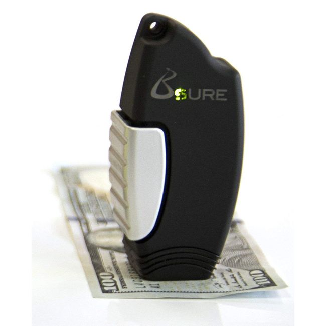 B$URE Portable Counterfeit Bill Detector - Pocket Size Fake Money Detector Perfect for Small Businesses and Restaurants – Gives Reliable Protection Against Fraud