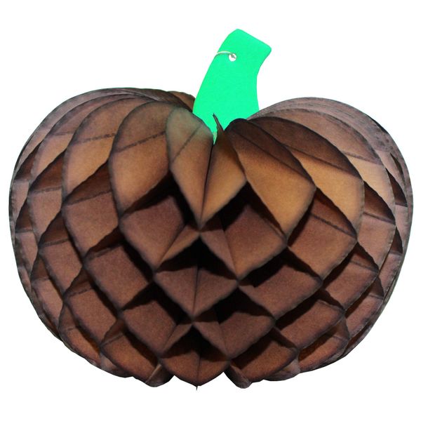 10 Inch Tissue Paper Pumpkin Decoration, Brown