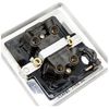 KNIGHTSBRIDGE CL834FBC 20A 1G DP Switch with Neon & Flex Outlet-Rounded Edge Brushed Chrome
