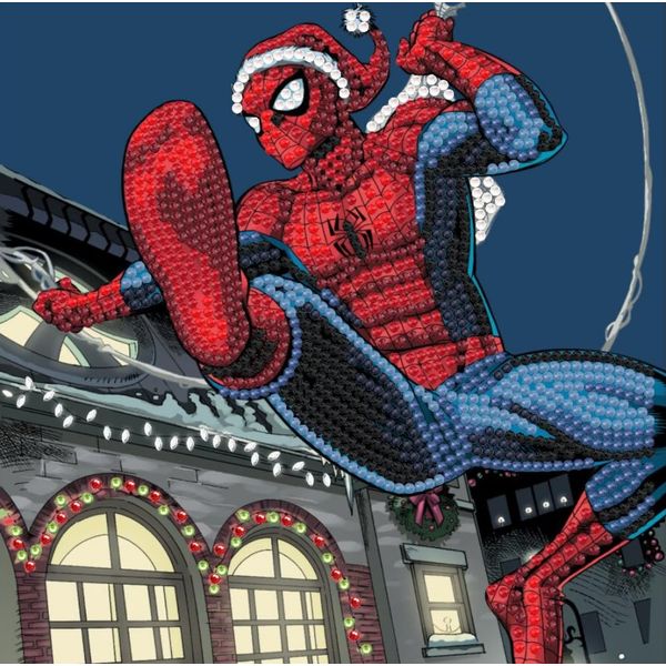 CRYSTAL ART Festive Spiderman (Marvel) 18x18cm Card