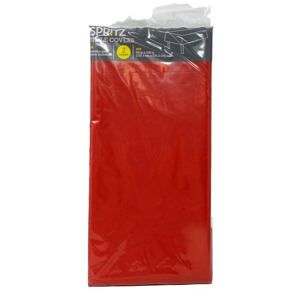 Spritz Table Covers 54 in x 108 in Red 2 Count