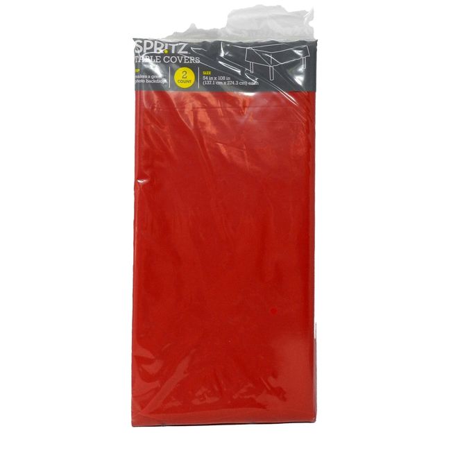 Spritz Table Covers 54 in x 108 in Red 2 Count