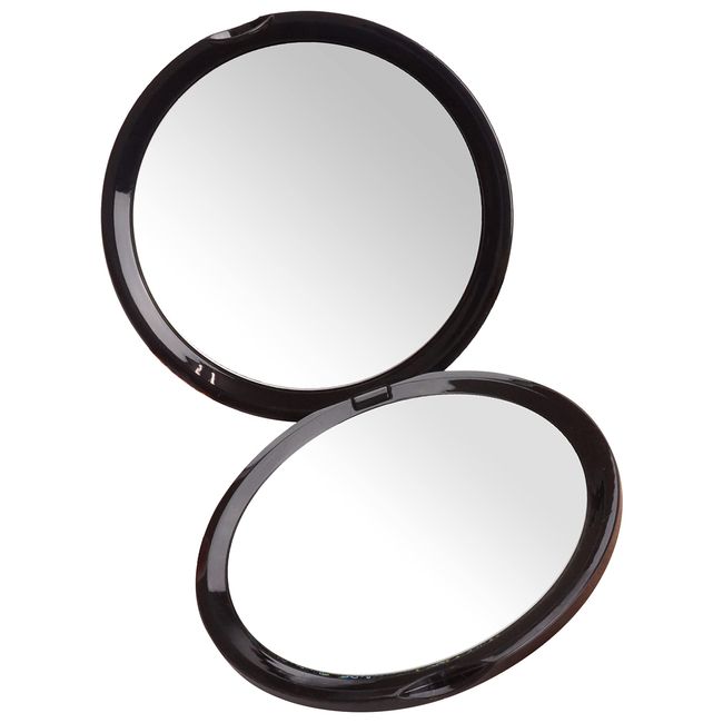 Hand Mirror, Makeup Magnifier, Mirror, Cosmetic Goods, Portable, Foldable, 10 Time, Equal Time, Makeup Mirror, Compact Mirror, Folding Mirror, Actress Mirror, Makeup, Cosmetics, Beauty, Makeup Tool, Hand Mirror Magnifier (Black)