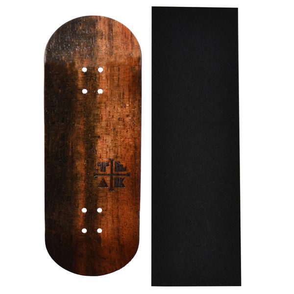 Teak Tuning Prolific Wooden Fingerboard Deck, Two Tone - 34mm x 97mm - Handmade, Pro Shape & Size - Five Plies Wood Veneer - Includes Prolific Foam Tape