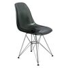 LeisureMod Cresco Modern Eiffel Base Dining Side Chair in Black