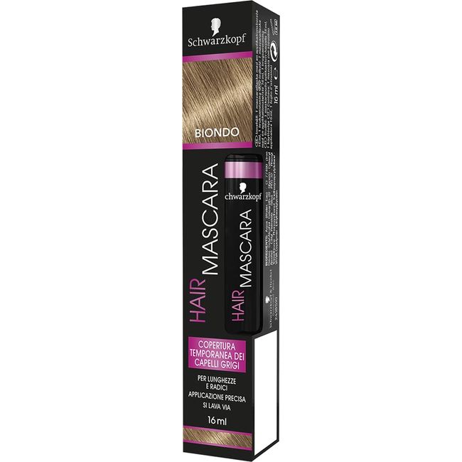 Schwarzkopf Hair Mascara, temporäre Mascara für Haare, vorübergehende Abdeckung von grauem Haar, Farbe Blond, Format 16 ml, 16 ml, 1