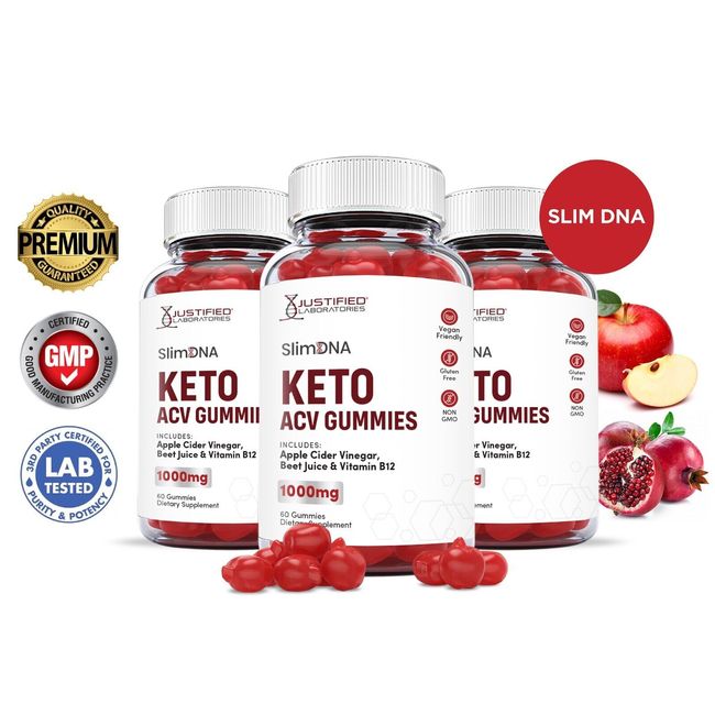 Slim DNA Keto ACV Gummies 1000MG Apple Cider Vinegar 180 Gummys