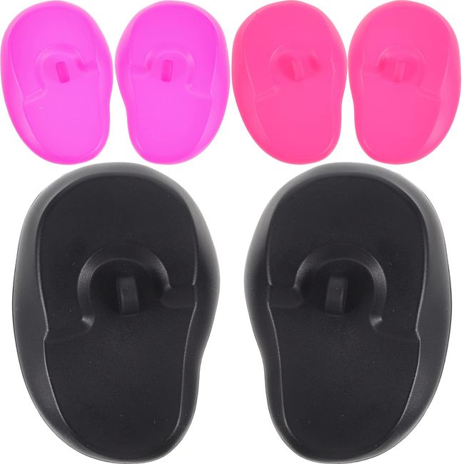 Tofficu 3 Pairs Waterproof Silicone Ear Cover Hairdressing Dye Coloring Ear Cover Protector Earmuff Ear Caps Hair Salon Styling Kit for Hair Coloring