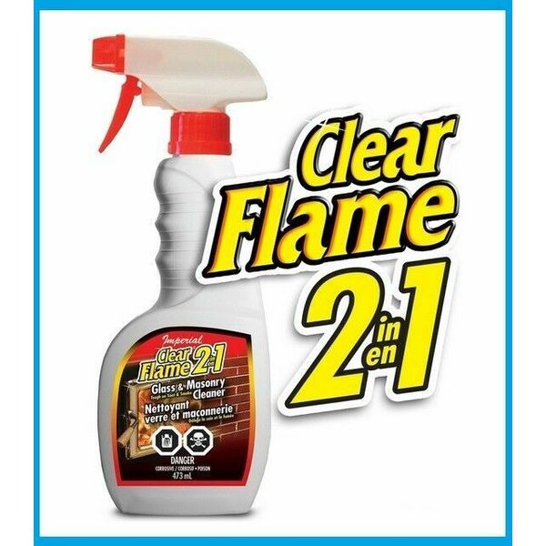 IMPERIAL CLEAR FLAME 2 in 1 Glass & Masonry Cleaner 16oz TOUGH ON SOOT! #KK0047