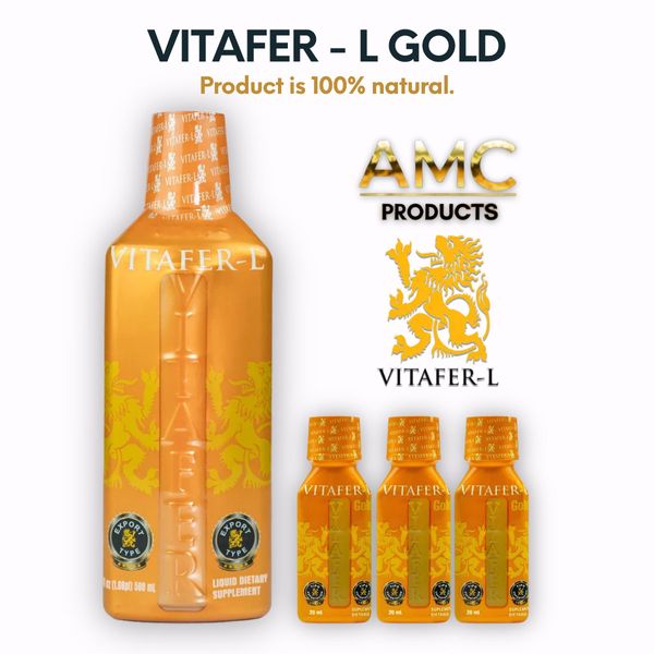 Vitafer L Gold - Pack of 1 Vitafer 16.9 oz. + 3 Vitachito 0.67oz Pocket Size