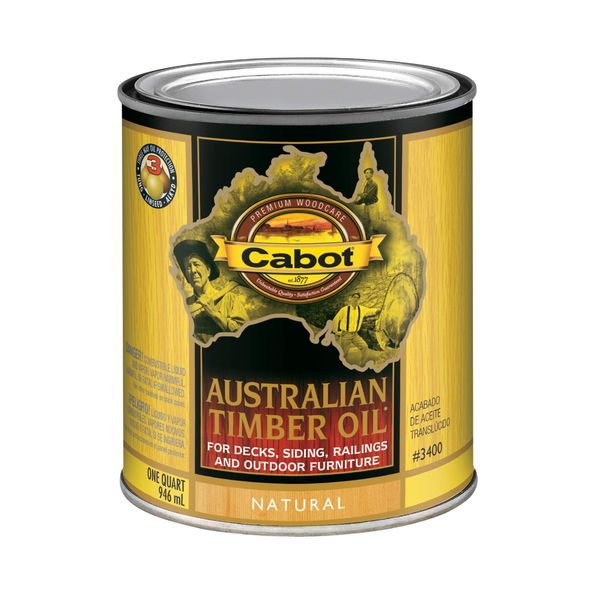 1 qt Cabot Stains 3400 Natural Australian Timber Oil Triple Oil Protection