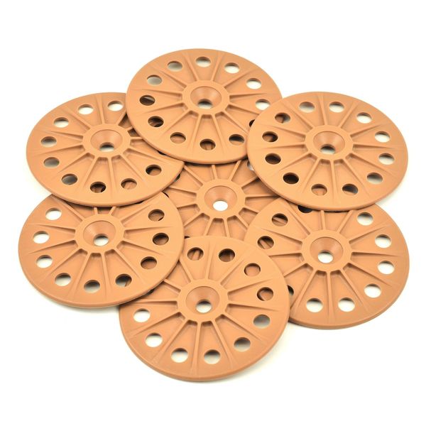 Hawkeng 60mm Reinforced 30% Glass Fibre Washers for Fixing Rigid Insulation Boards, Brown - 100PCS