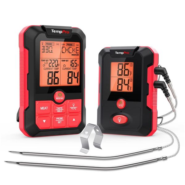 H10b 500ft Wireless Meat Thermometer With Dual Meat Probe Remote Meat Thermomete