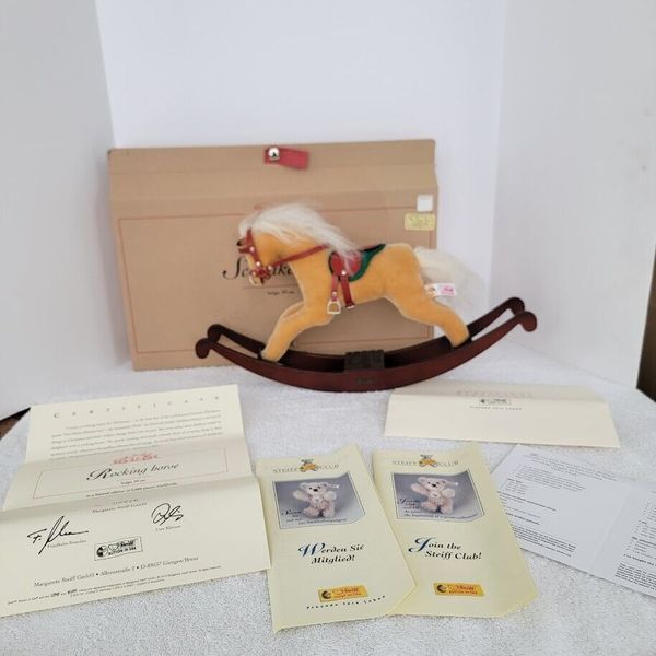 Steiff 2003 Rocking Horse Handmade Saddle Wood Rocker Ean 037849 Hard to Find!!