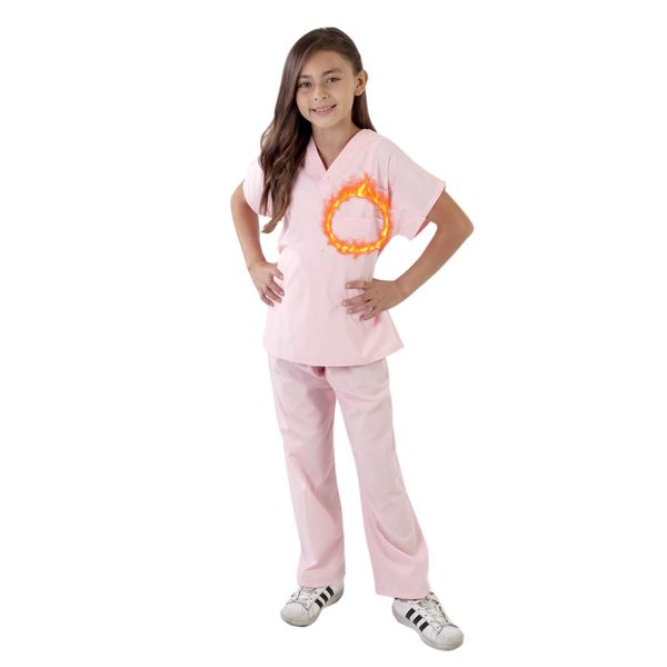 M&M SCRUBS Super Soft Children Scrub Set Kids Dress up (2/3, Pink)