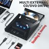 Unitek Improved Version Game Console Type, Multi-functional, External CD and DVD Drive, USB Hub Function, USB 3.0/Type C Port, Portable Drive, Read/Write, SD Card Reader (Compatible with Windows