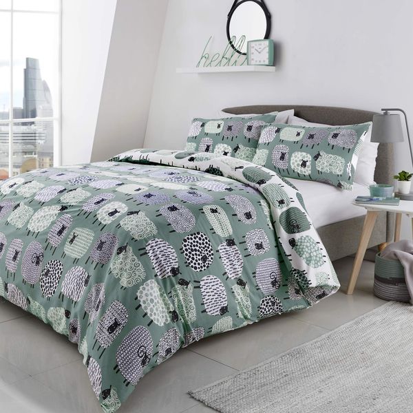 Fusion Duvet Cover Sets, Polycotton, Duck Egg, Single