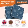 2 x MDF Glossy Top Coasters Square - Blue Sun & Moon Astronomy 12476