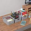 Xeabia Plastic Weave Storage Baskets, Small Plastic Storage Baskets for Cupboard, Gray, 6 Packs