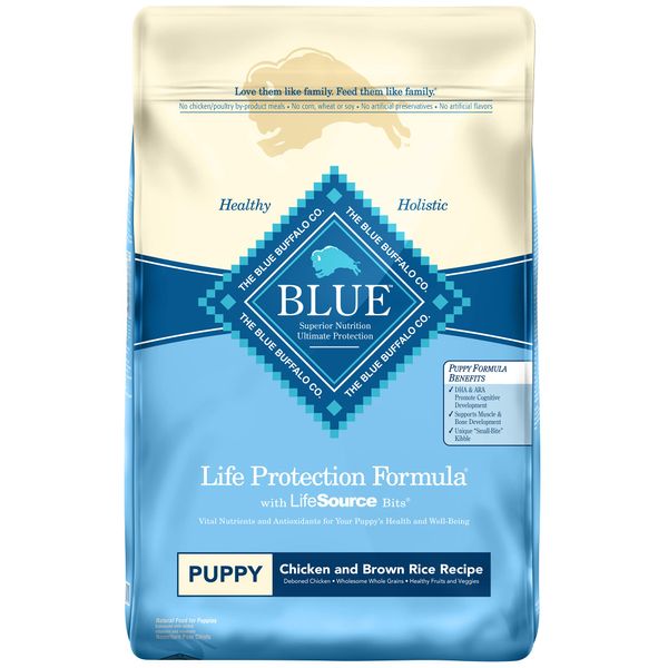 Blue Buffalo Life Protection Formula Natural Puppy Dry Dog Food, Chicken and Brown Rice 15-lb