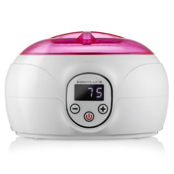 Saloniture Professional Wax Warmer Machine for Hair Removal with Digital Display for Home, Spa, or Salon - Pink Lid