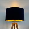 Navy Blue Velvet Brushed Gold Oval Lampshade