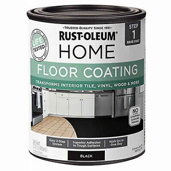 Rust-Oleum 365930 HOME Floor Coating Base Coat, Step 1, Black, Qt. - Quantity 1