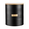 TYPHOON OTTO Collection Coffee Canister, Black, 1.4 Litre, Steel, Bamboo, Silicone