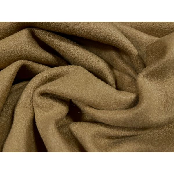 Vegan Wool Heavyweight Flannel Fabric, per metre - Plain - Camel