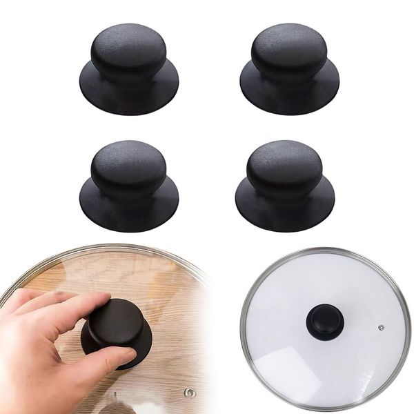 Pot Lid Knobs Set of 4 Lid Knobs Handles Round Pots Accessories Pot Lid Parts Cookware Kitchen Cookware Lid Replacement Knobs Non-slip Lid Handle for Pots and Pans