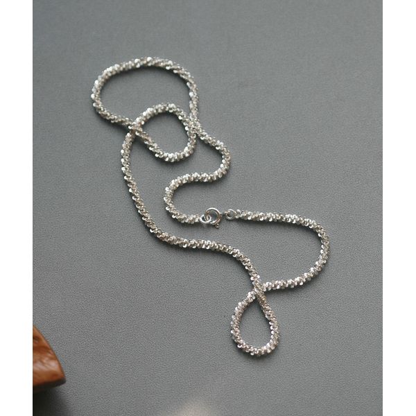 Silver 92.5 Italian snowflake chain thick spangle silver necklace 3.2mm